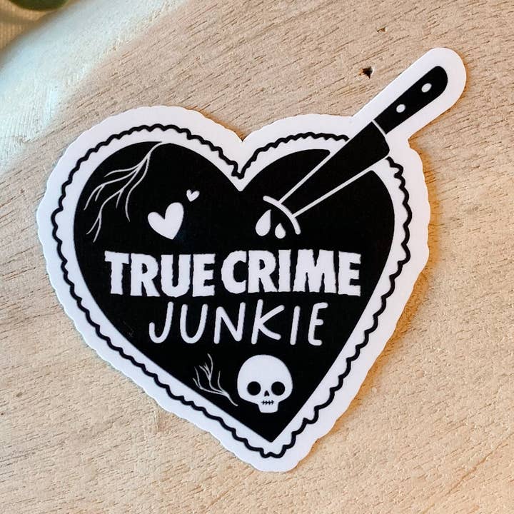 Adesivo Impermeabile Teschio di Halloween per Appassionati di True Crime per la vendita all'ingrosso da parte di Tiny Acres Co