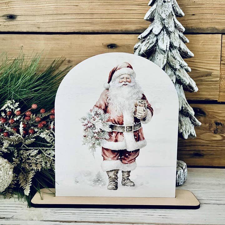 Vintage Santa Shelf Sitter – Farmhouse Christmas Décor for wholesale by The Farmer's Wife