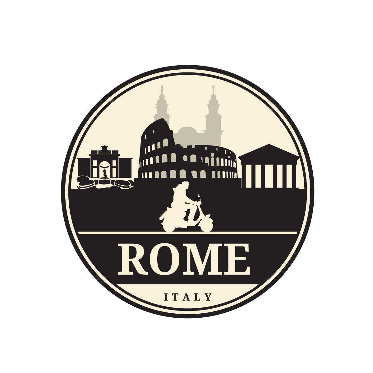 MOJA - Vente Autocollant - Sticker Rome Italie