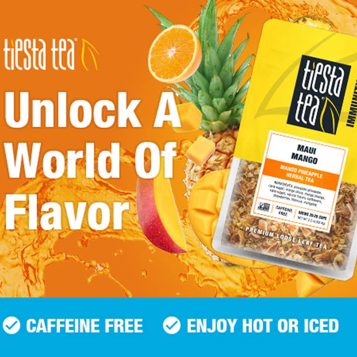 Tiesta Tea Company - Wholesale Loose Tea - Maui Mango - Mango Pineapple Herbal Tea - 2.2oz Pouch/25Cups