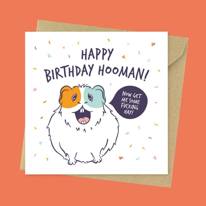 Cartão de Porquinho-da-Índia Malcriado - Para Amantes de Animais Fofos por atacado de Goofy Guineas