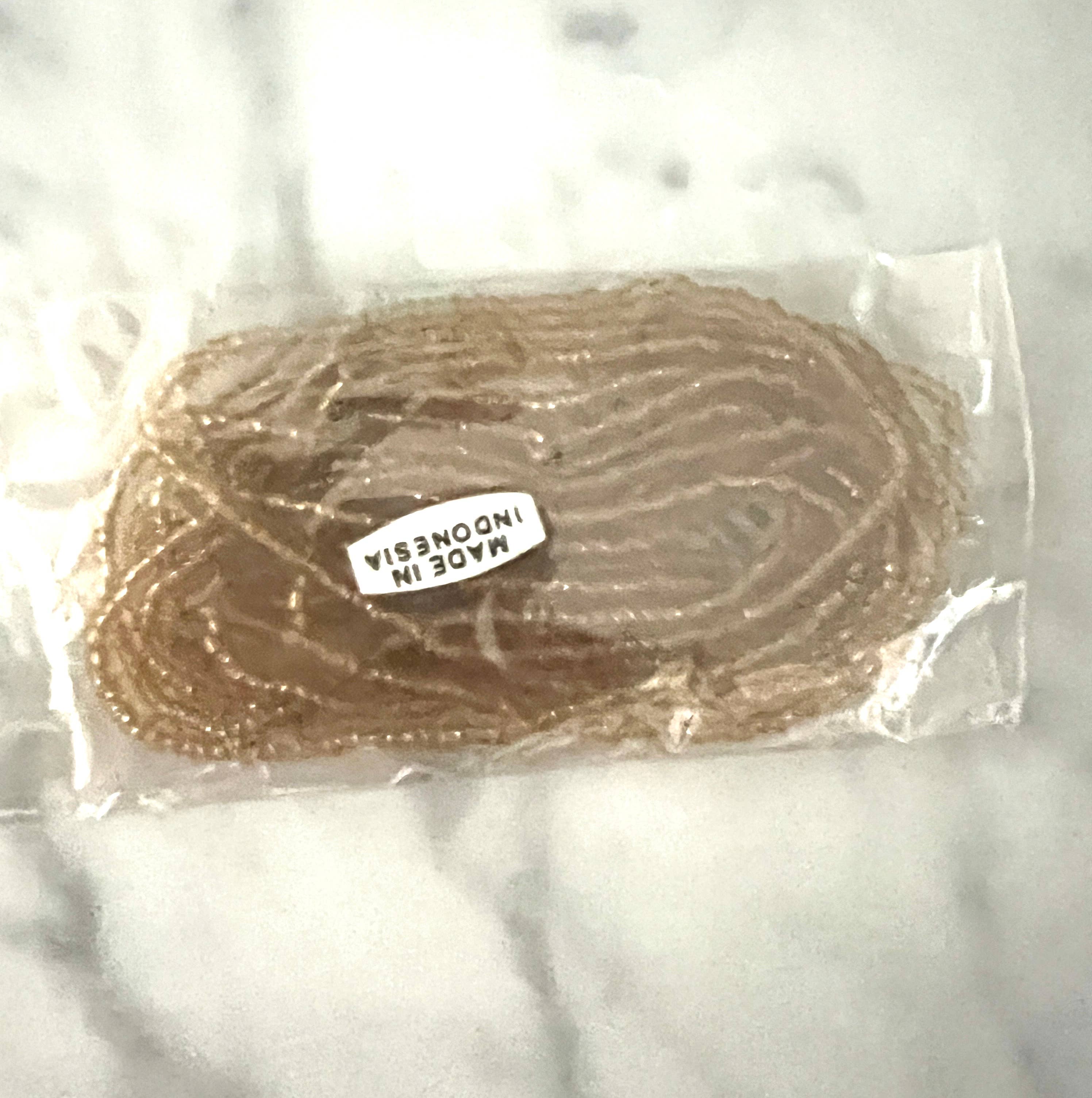 Erik & Mike - Wholesale Beaded Bracelet -  Hand Beaded Bracelet stretch 
Gold 3" diameter  2