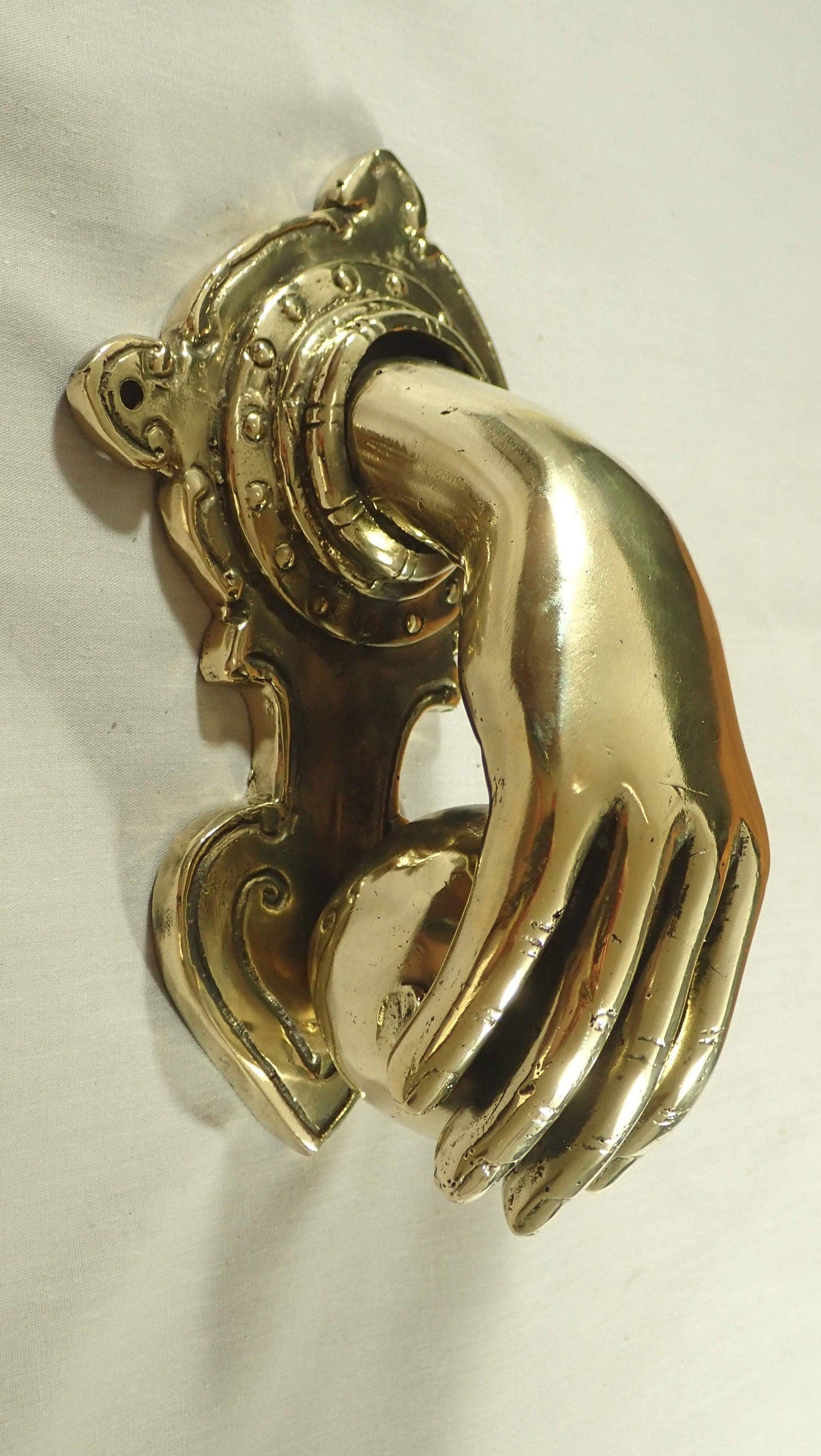 Ubud Glass – wholesale Knob/pull – Brass Fist & Ball Door Knocker (Gold or Antique Finish) | Handmade in Bali2