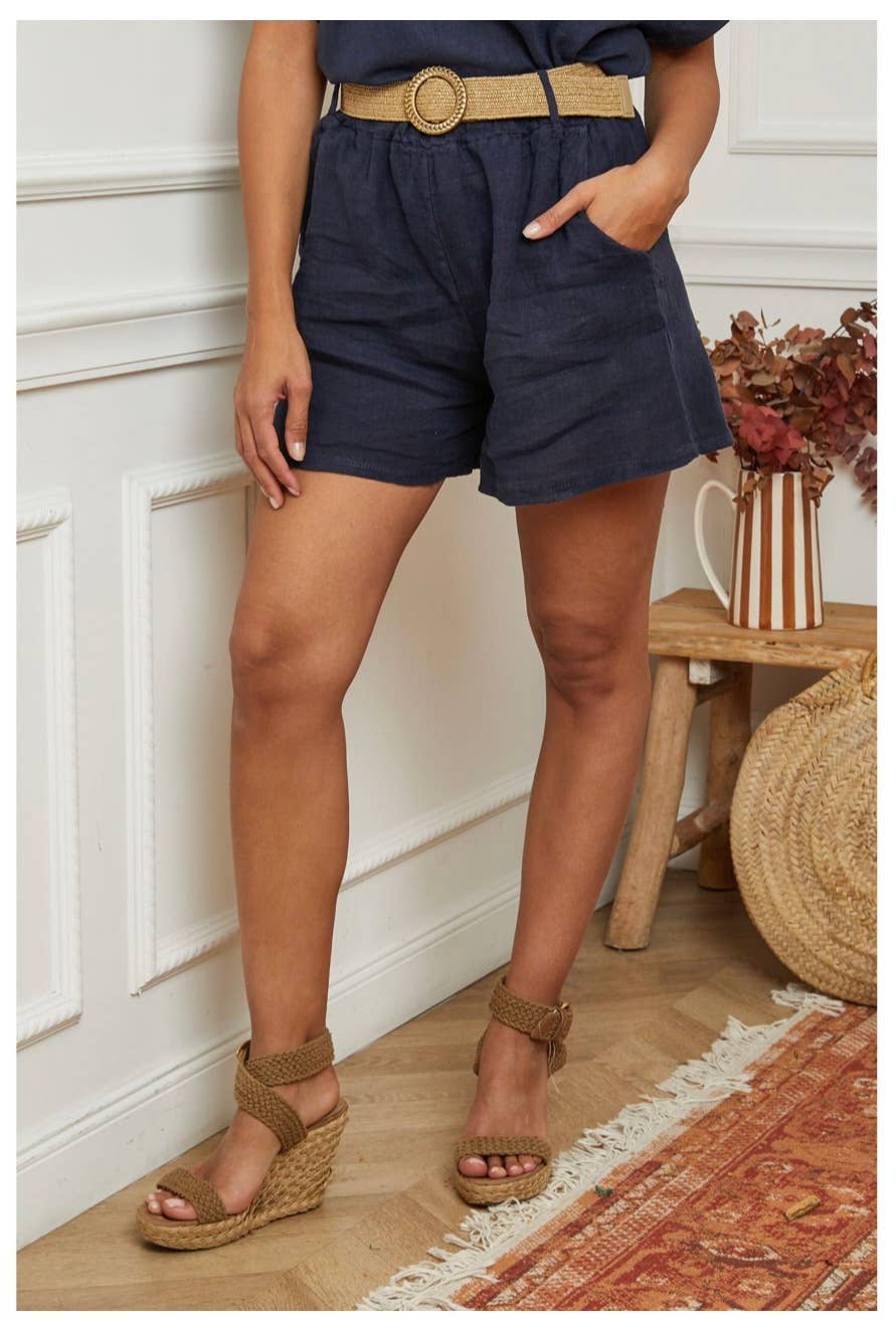 LÉA & LUC – wholesale Shorts – Dam – Shorts i 100 % linne med bälte REF. 505730