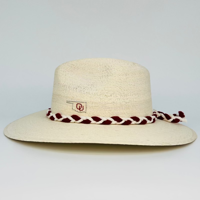 Baldiz - Wholesale Straw Hat - Women's - "Oklahoma Smokeshow" with OU State Outline Game Day Hat1