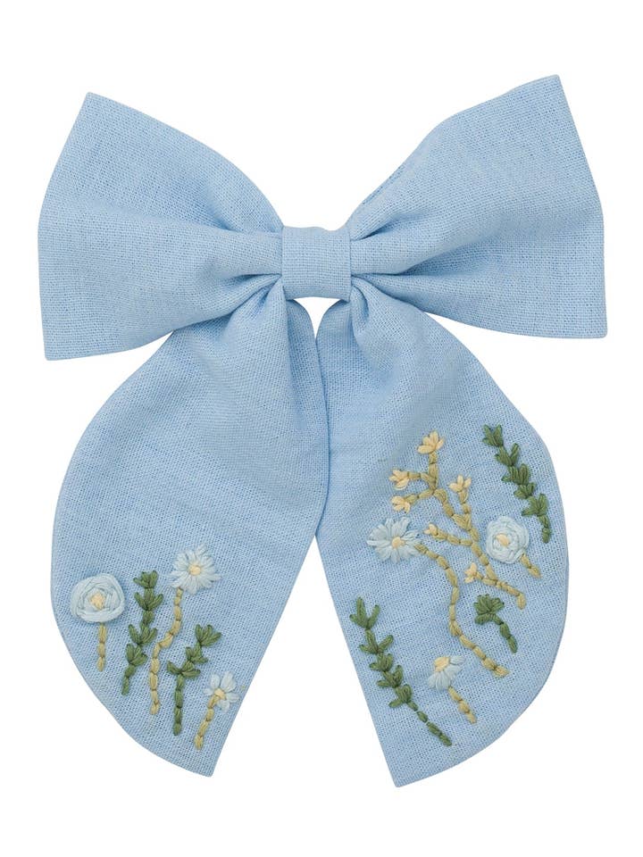 Pinza de lazo perfecta bordada, azul para venta al por mayor de Project 6 NY Kids