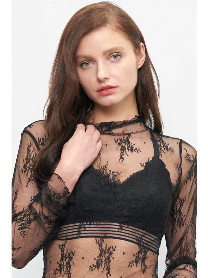 Newbury Kustom - Wholesale Blouse - Women's - 50986 - LONG SLEEVE SHEER LACE MESH TOP8