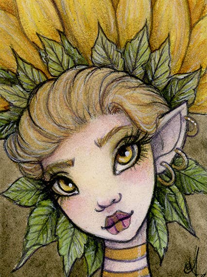 Petit tableau d'art ACEO « Bramble » | Faerie Fairy | Fantasy pour la vente par Faeries of Glittering Glen