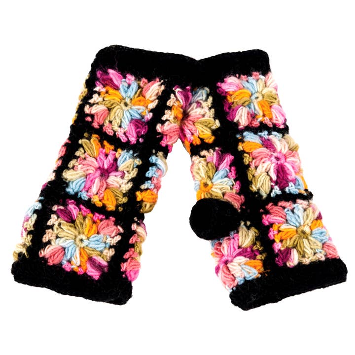 Nirvanna Designs, Inc. - Wholesale Hand Warmer - Multi Color Flower Crochet Handwarmers