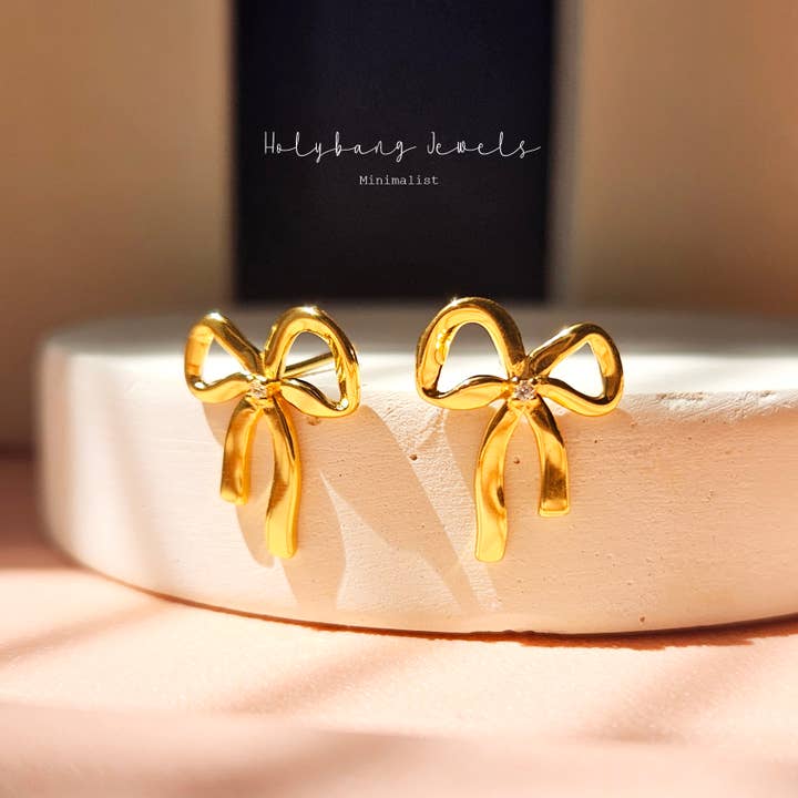 HolyBang Jewels - Wholesale Stud/Post Earrings - DAINTY BOW EARRINGS - E-S1673