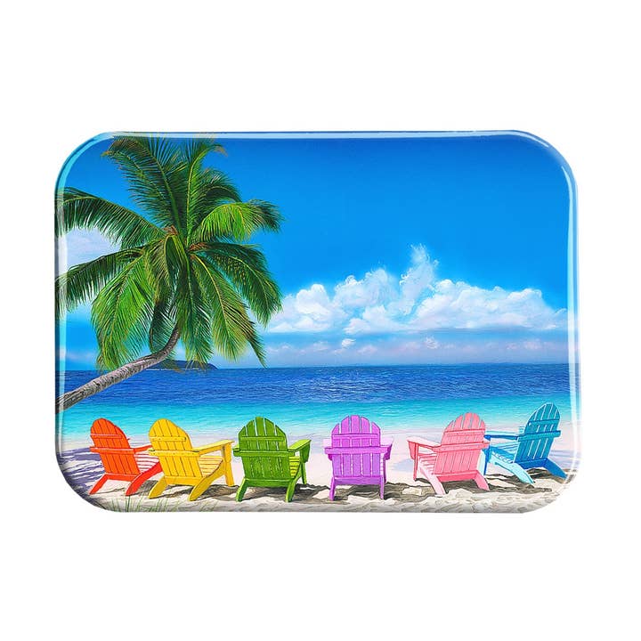 "Beach Chairs" - 2.5" X 3.5" Rectangle Fridge Magnets for wholesale by Airstrike