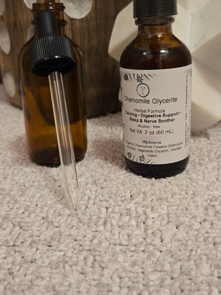 Chamomile Tincture/Glycerite Herbal Formula for wholesale by Radiant Roots Herbs and Wellness