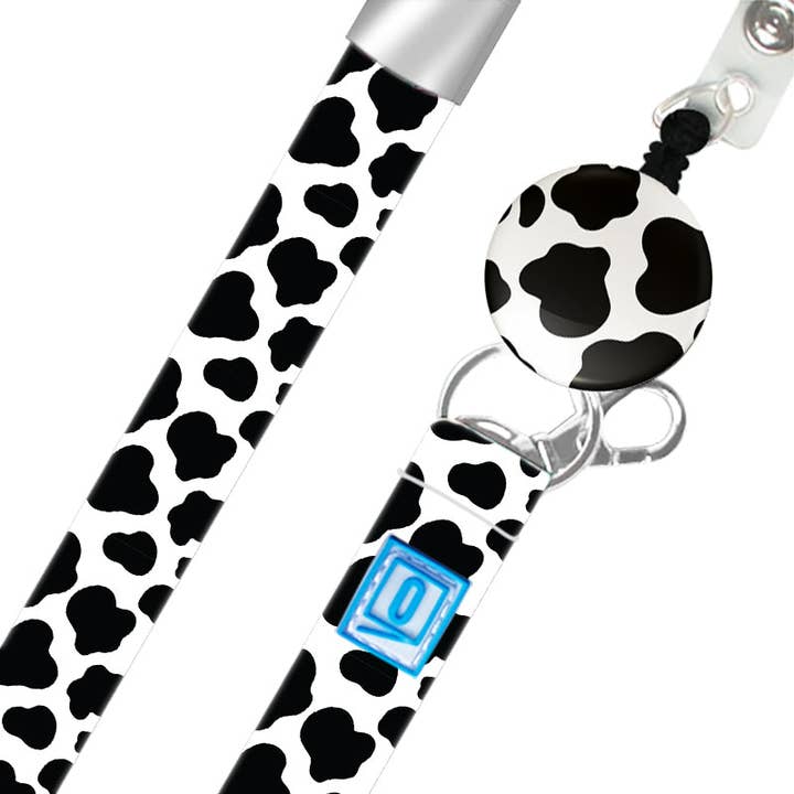 LUXE Lanyard Cow Print for wholesale by OUTSIDE THE BOX, LLC
