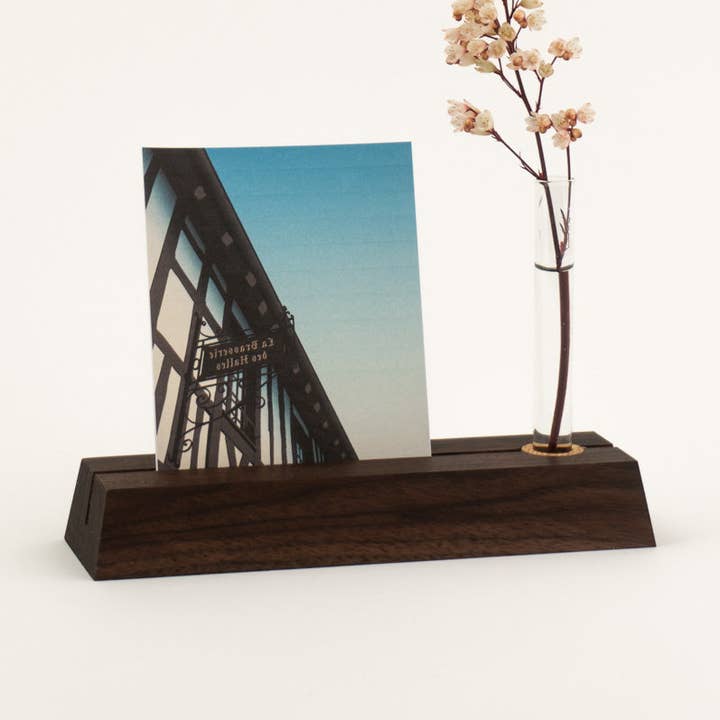 Cardholder & Bud Vase in US Walnut - Small size for wholesale by Madera Makers