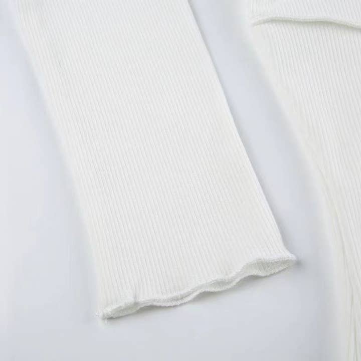 HIDDENBRAND - Wholesale T-Shirt - Women's - Slim basic y2k ribbed top long-sleeved T-shirt6