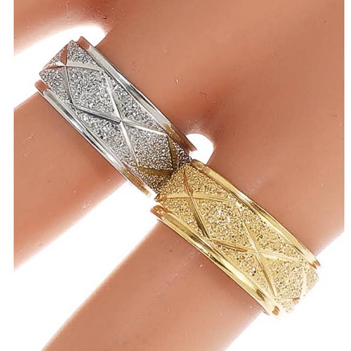 Stainless Steel Sand Blasted Ring for wholesale by Atlas Fashion