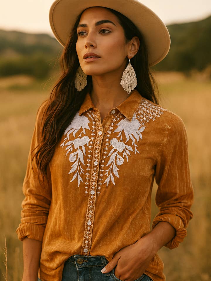 Chemise Muse Rodeo Désert pour la vente par The Nu Vintage