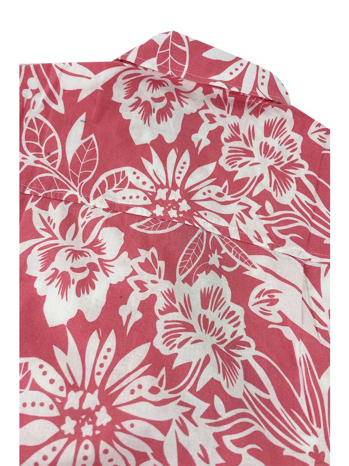 coral Men's Hawaiian Shirts Wovens Shirts Button Down for wholesale on Faire