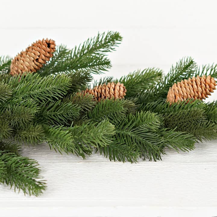 Impressive Enterprises, Inc. - Wholesale Christmas Decoration - 510123- 28inLx15inW Teardrop-Evergreen Spruce Pine w. Pineco5