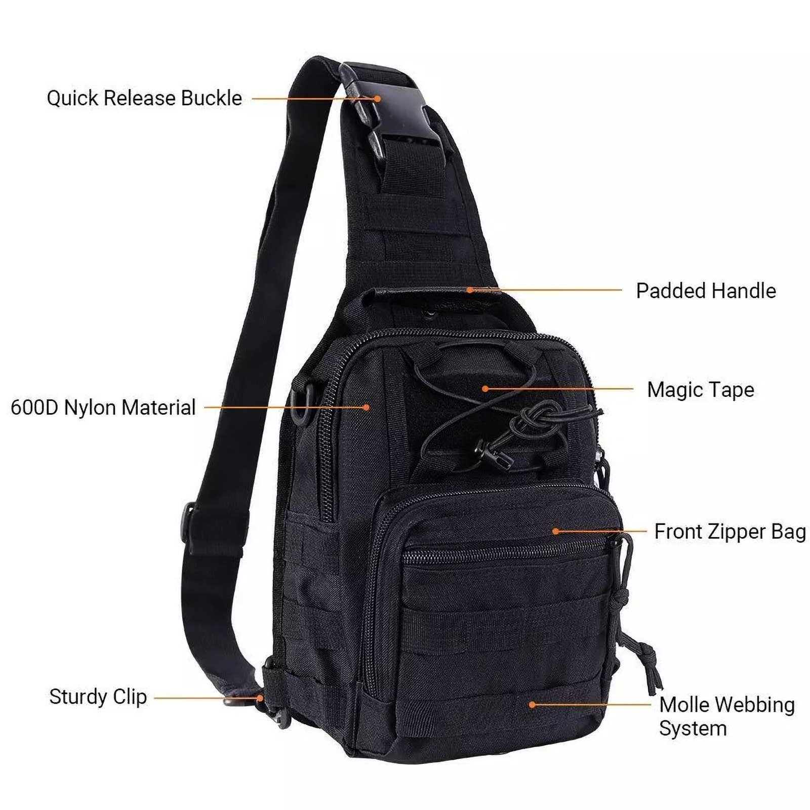 Cap Zone - Wholesale Crossbody Bag - Women's - Solid Tactical Utility Heavy Duty Durable Poly Sling Bag5