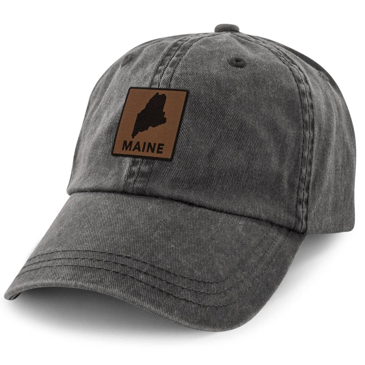 Chowdaheadz - Wholesale Baseball Cap - Unisex - Maine Leather Patch Washed Dad Hat1