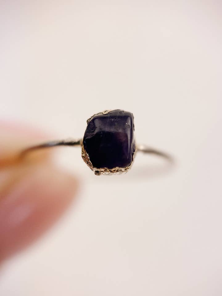 Amethyst Ring in Silver for wholesale by Lyon and Feather