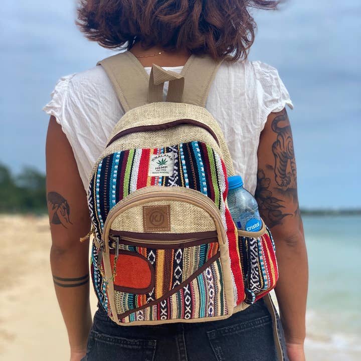 Lungta Imports - Wholesale Backpack - Women's - Handmade Natural Hemp Nepal Daypack Purse for Women & Girls6