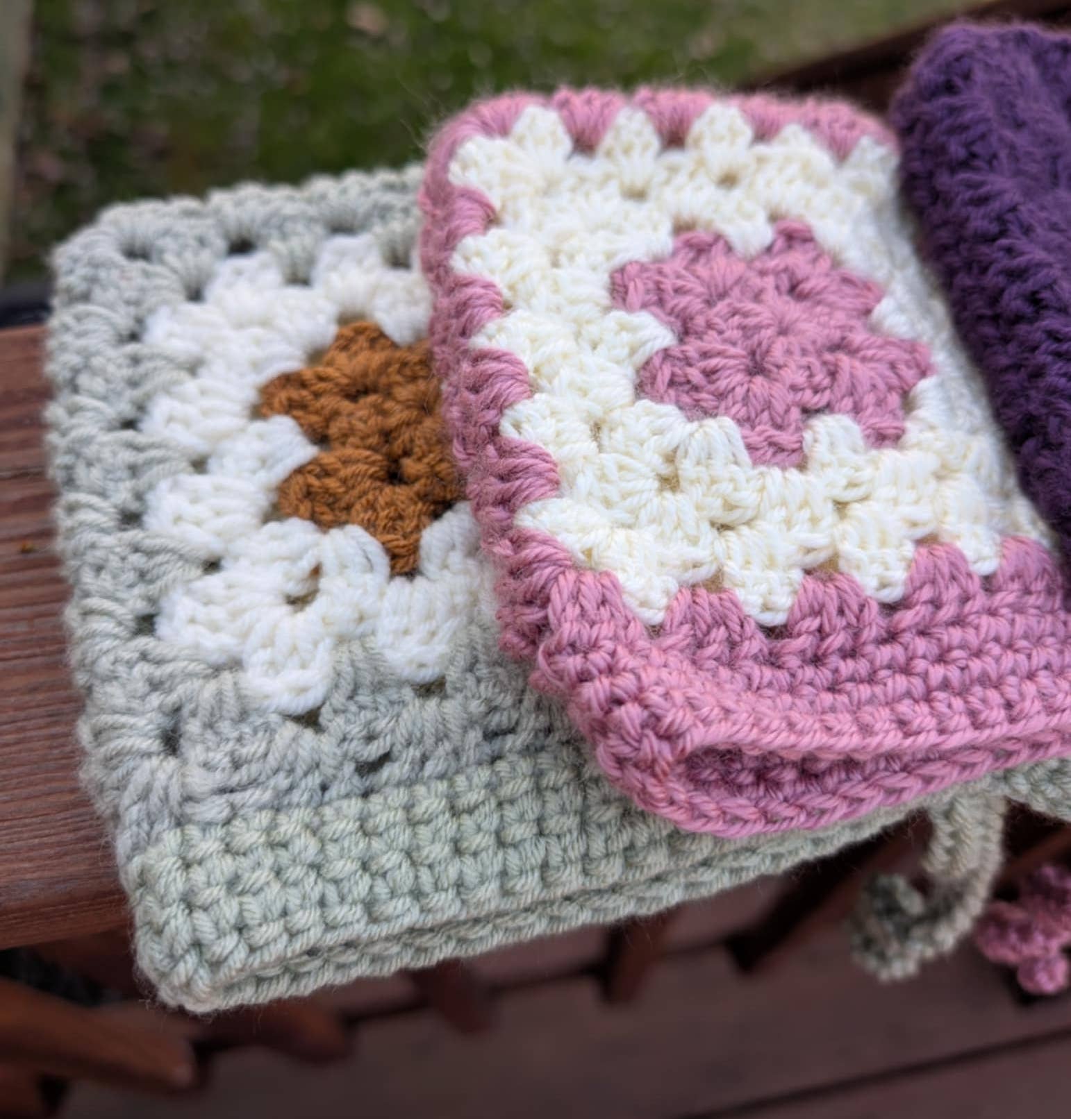 The Yarn Lilly - Wholesale Beanie - Kids - Handmade Crochet Granny Square Newborn Bonnet9