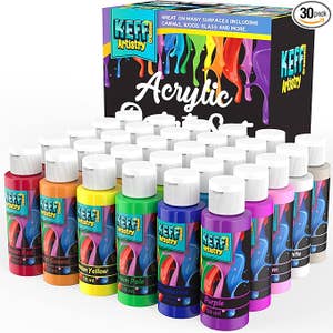  KEFF Large Deluxe Art Painting Supplies Set - 140-Piece  Professional Paint Kit for Adults & Kids with Acrylic, Watercolor & Oil  Paints, Aluminum Field & Wooden Easel, Canvas & More