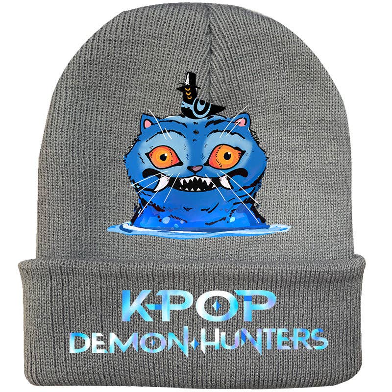 Little Trendy - Vente Bonnet – enfant - Bonnet tricoté inspiré du K-pop KDH - gris2