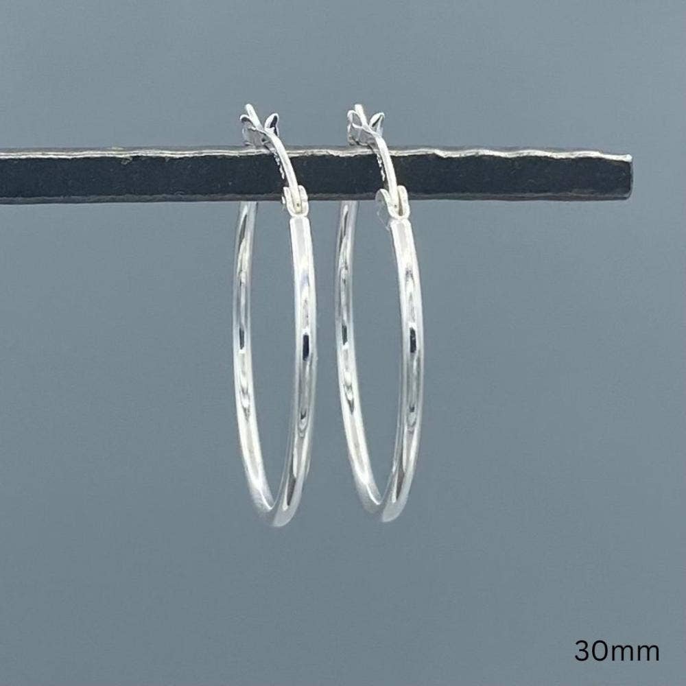 Something Silver - Vendita all'ingrosso Orecchini a cerchio - Orecchini a cerchio con chiusura francese in argento sterling da 1,5 mm6