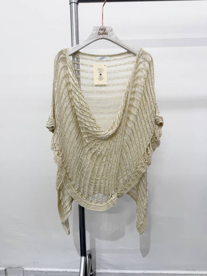 Lucy Sparks - Wholesale Knit Top - Women's - PURE COTTON CROTCHET CROSS OVER TOP