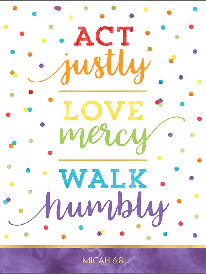 Tableau Act Justly Love Mercy Walk Humbly pour la vente par Carson Dellosa Education