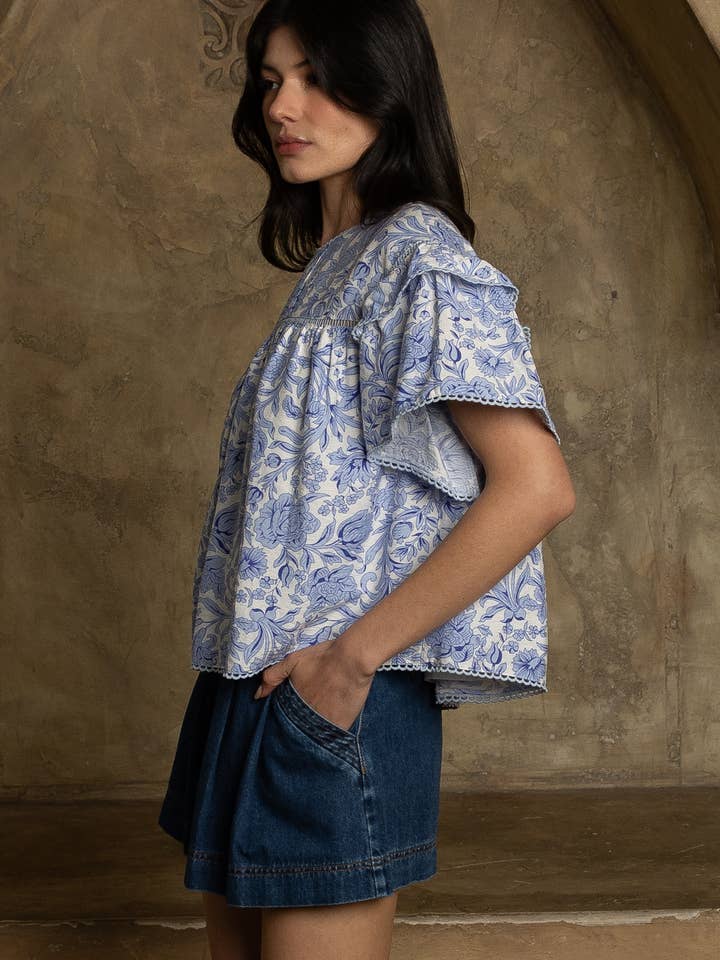 Heyson - Wholesale Blouse - Women's - JOT1032 Floral Short Sleeve Top 5