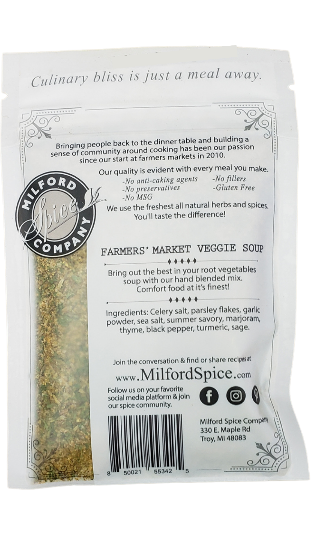 Milford Spice Company - Vente Soupes - Farmers' Market - Paquet de 10 étagères dans une boîte de présentation1