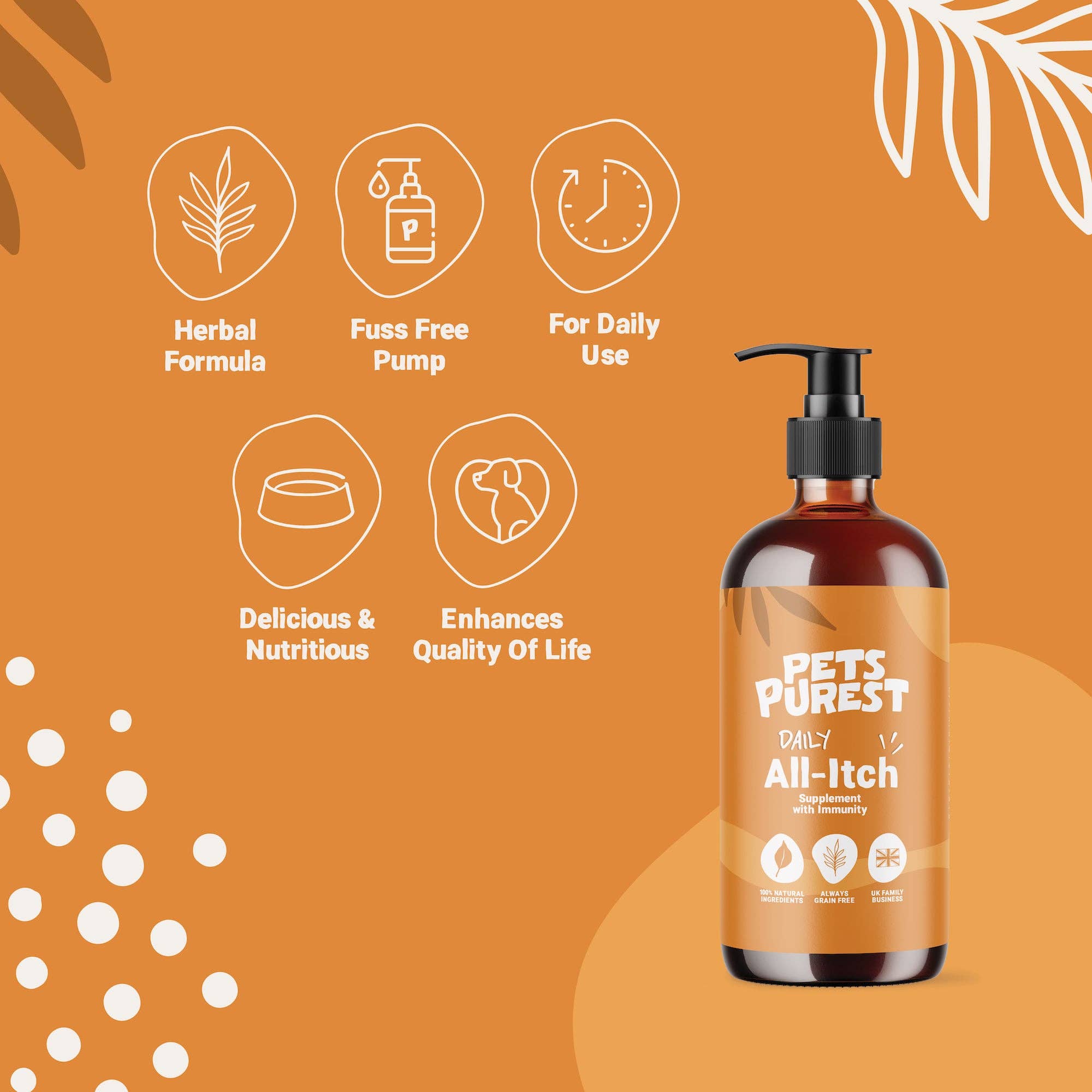 Pets Purest – wholesale Pet supplement – Cat/dog – Daily All-Itch Supplement 300ml4