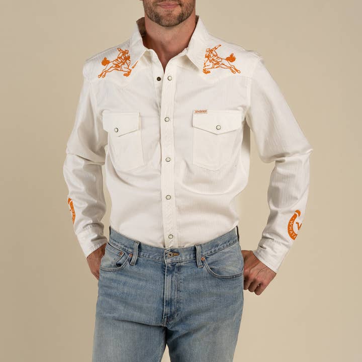 WhataRodeo Whataburger x Sendero La Chemise à Manches Longues Brodée Wyatt Pearl Snap en vente sur Faire3