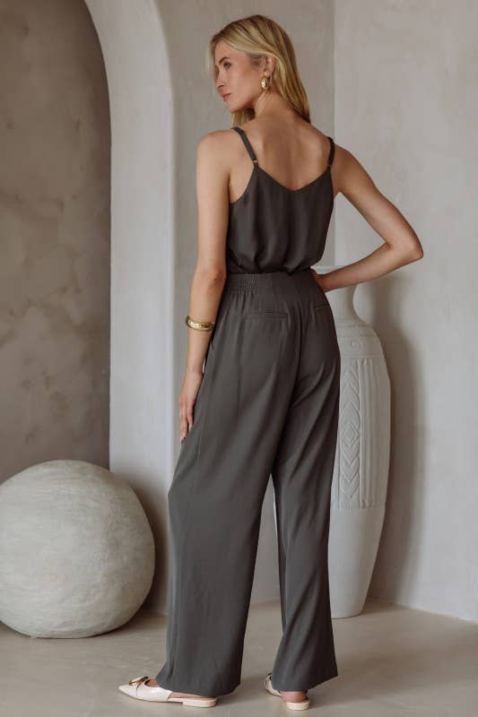 SKIES ARE BLUE - Wholesale Pants - Women's - Recycled Pintuck Wide Leg Pants
6