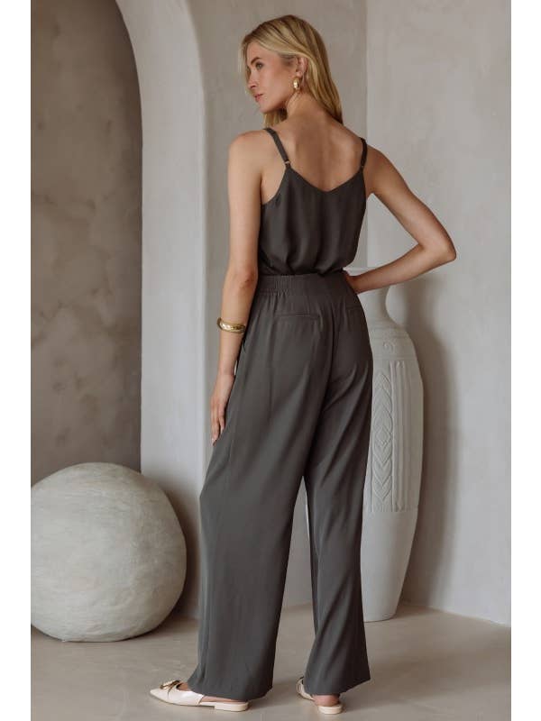 SKIES ARE BLUE - Wholesale Pants - Women's - Recycled Pintuck Wide Leg Pants
6