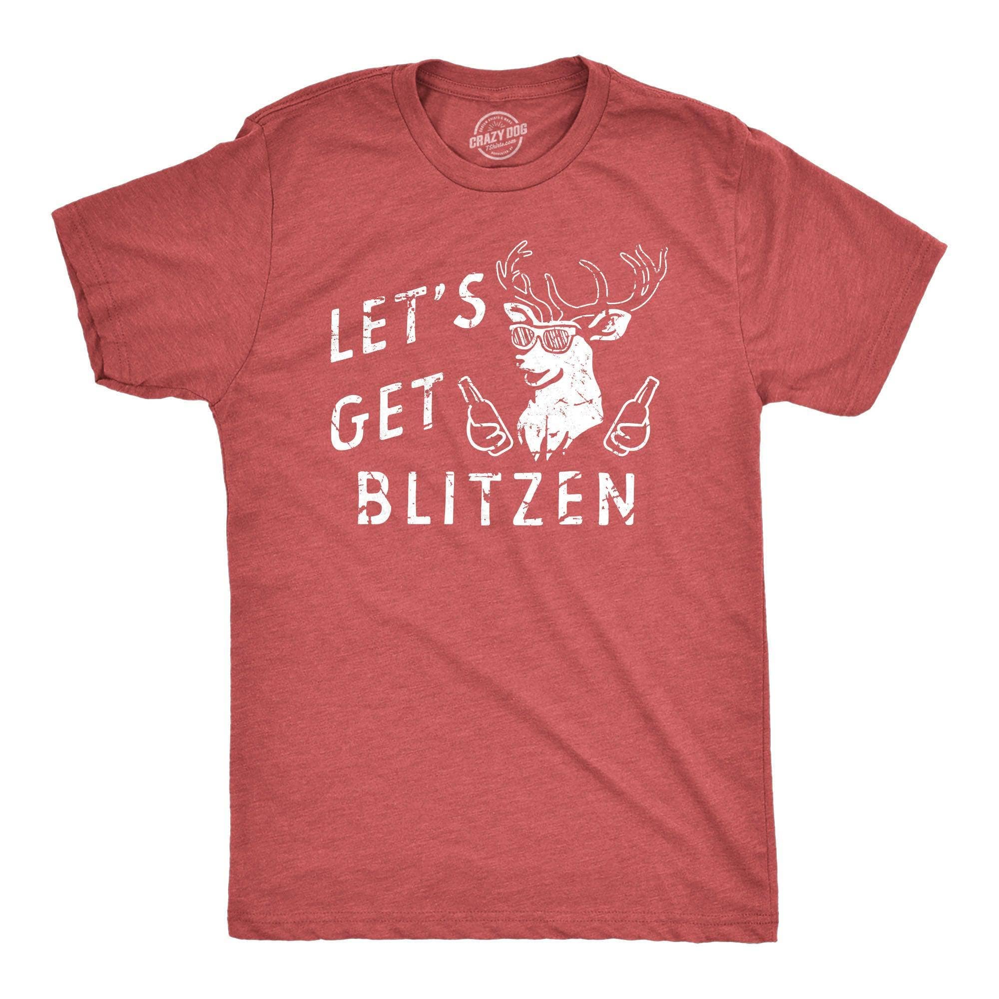 Lets Get Blitzen Men's Tshirt Christmas Graphic Tee Western for wholesale on Faire0