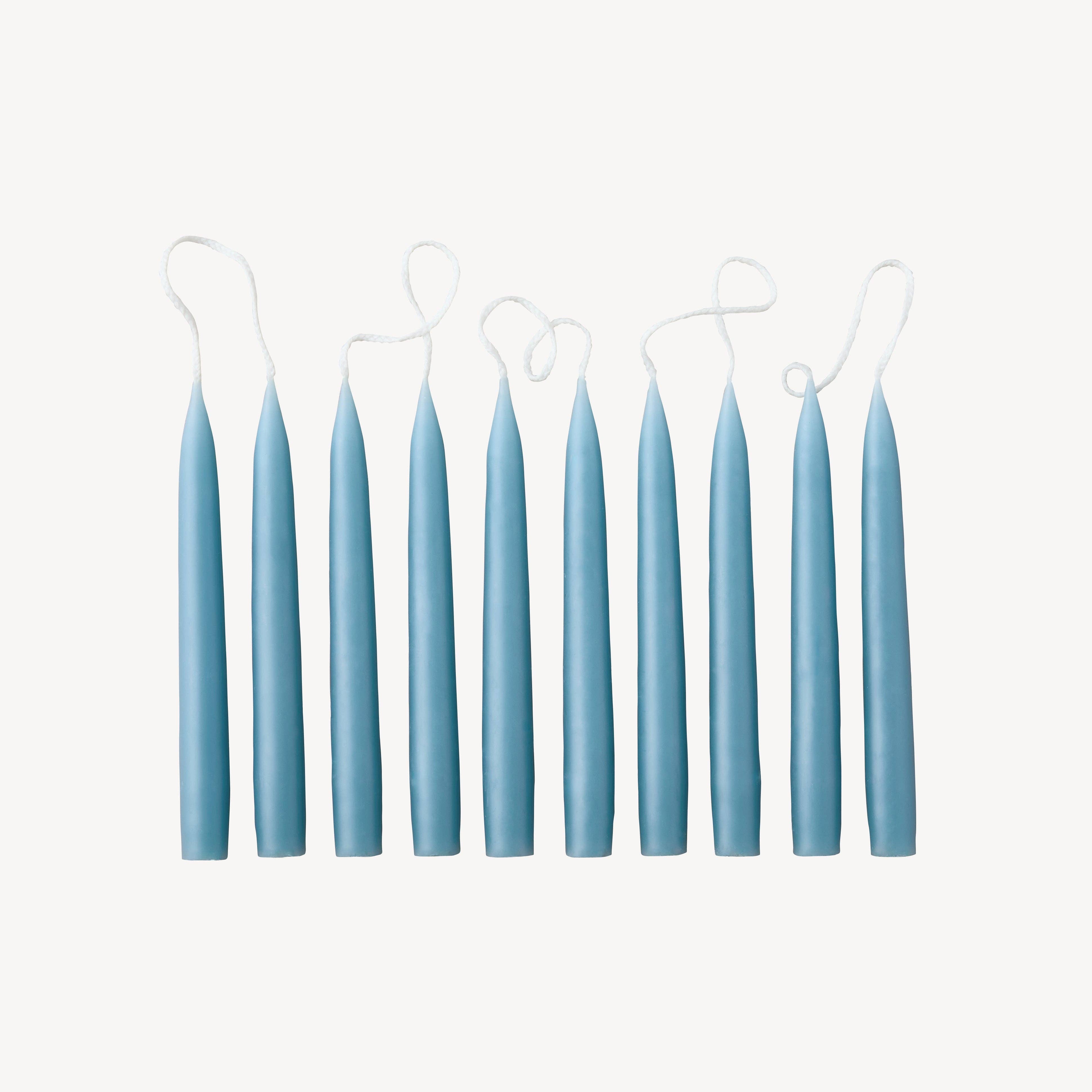 Candle Flair – wholesale Tapered candle/candlestick – Box of 10 Candles - Taper Mini - Grey Blue0