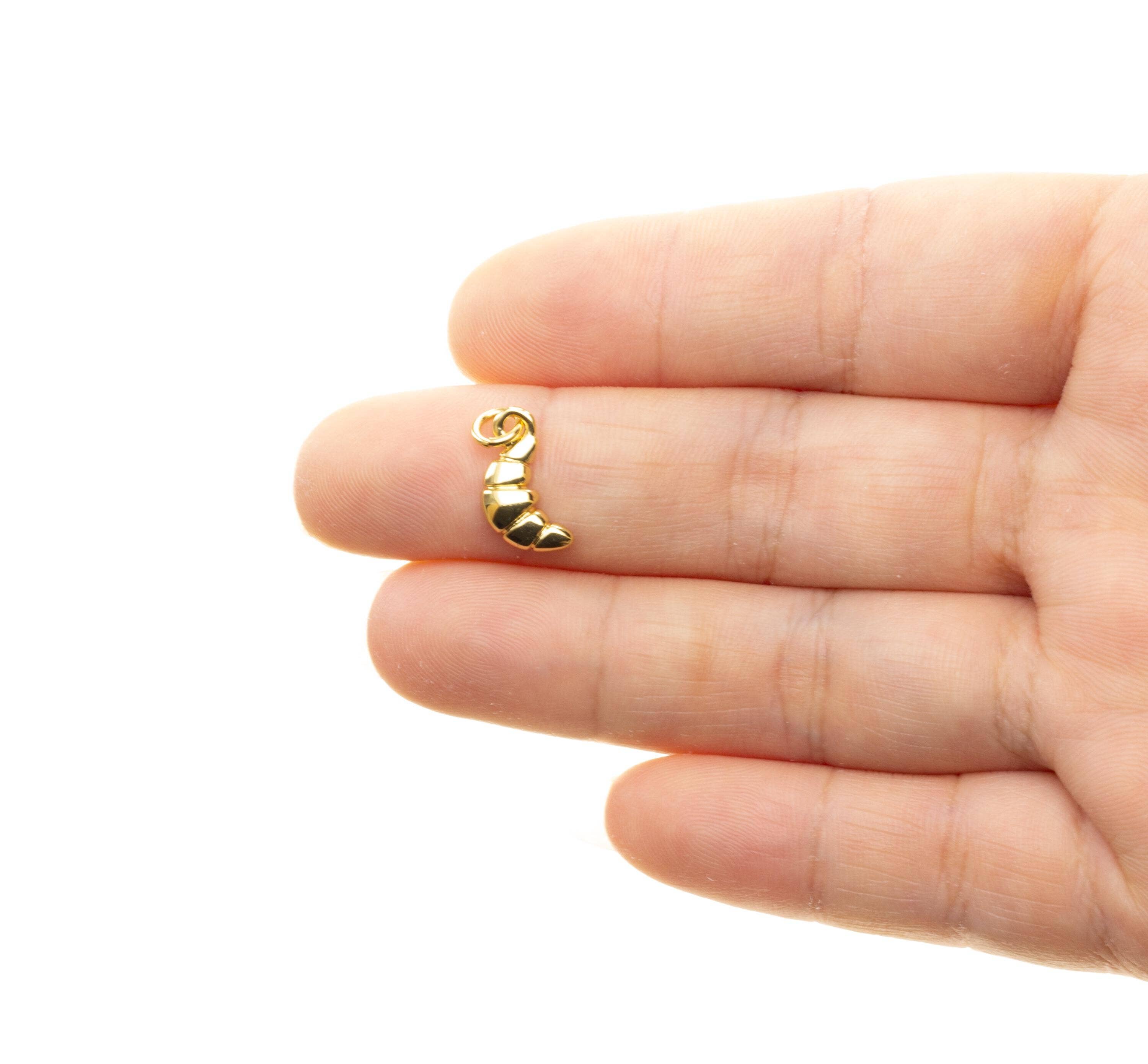 Jewel Pledge - Wholesale Individual Charm/Pendant - Gold & Silver Croissant Charm for Jewelry,CPG-CPS7972