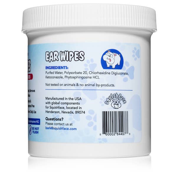 Squishface - Wholesale Pet Grooming Aid - Dog - Squishface Ear Wipes - Dog Ear Cleaner Finger Wipes1