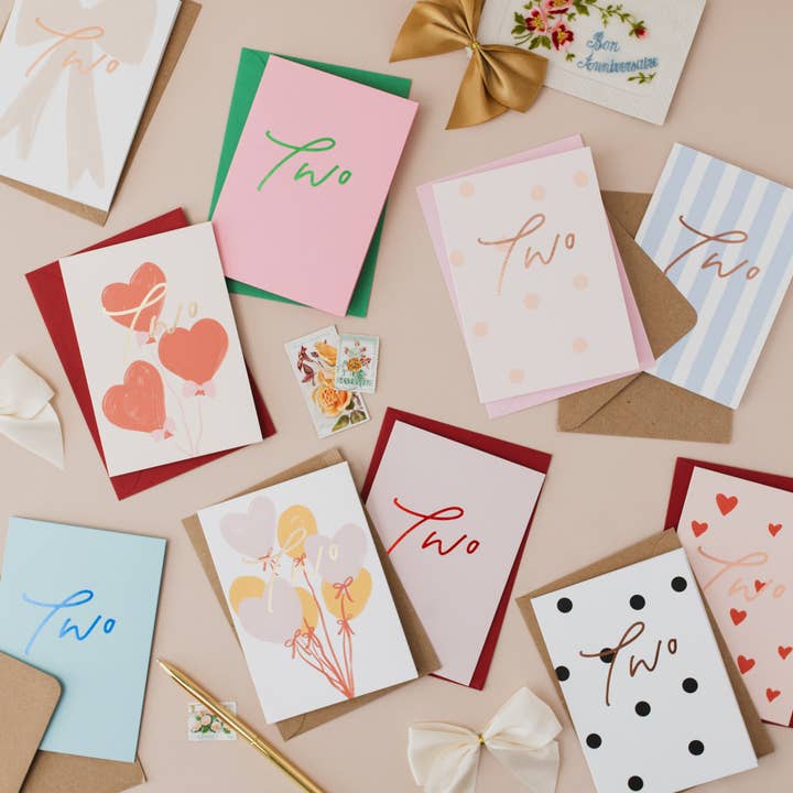 Age Two - Luxury Foil Age 2 Card - Choose from 10 designs for wholesale by Oh Squirrel