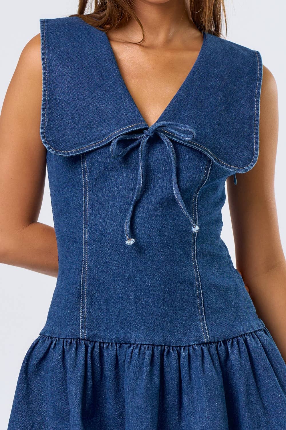 IBD31917 Denim Bib Mini Dress  for wholesale on Faire1