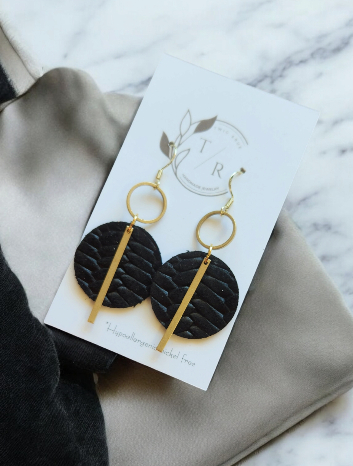 Twig & Rue boutique - Wholesale Dangle Earrings - Greta |Braided leather dangles6