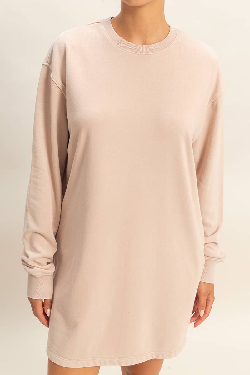 HYFVE – wholesale Dress – Women's – Mineral Washed Oversized Mini Sweatshirt Dress40