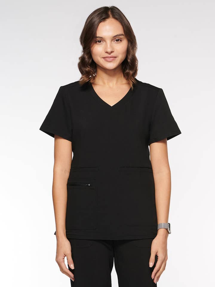 Aura Naturale - Wholesale Uniform voor gezondheidszorg - Dames - Kara Dames Ronde Hals Scrubstop met 4 Zakken (94002)16