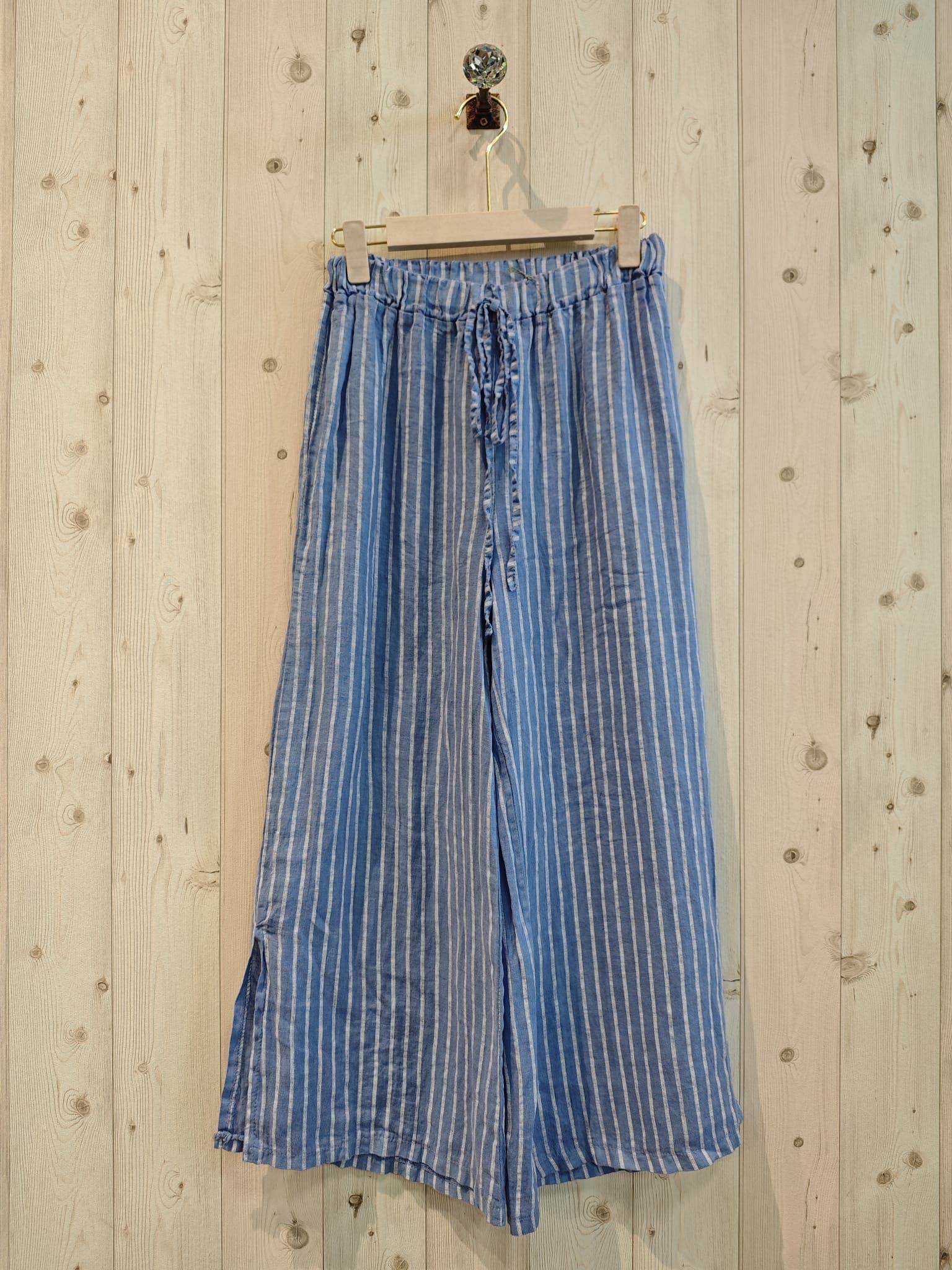 Linen & More – Großhandel Hose – Damen – REF 63801 Hose aus 100 % Leinen mit Streifen3