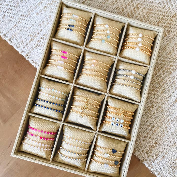 Kaylie Dawn Jewelry - Wholesale Jewelry Stand & Display - Jewelry Displays - Bracelet Bar or Grid - Linen Covered7